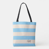 Baby Blauwe Strepen Tote Bag (Achterkant)