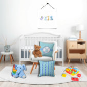 Baby blauwe teddybeer aangepaste naam kussen