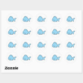 Baby Blauwe Vis Zwemmen Ronde Sticker (Vel)