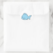 Baby Blauwe Vis Zwemmen Ronde Sticker (Tas)