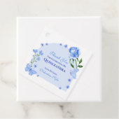 Baby Blauwe Vlinders en Rozen Floral Quinceañera Bedankjes Labels (In situ)