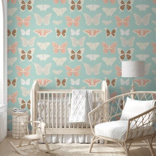 Baby Blauwe Vlinders Wallpaper Behang