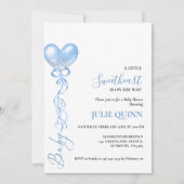 Baby Blauwe Waterverf Balloon Boho Boy Baby shower Kaart (Voorkant)