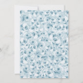 Baby Blauwe Waterverf Bloemen Goud Quinceanera Kaart (Achterkant)