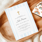 Baby Blauwe Waterverf Doop Kaart