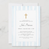 Baby Blauwe Waterverf Doop Kaart (Voorkant)