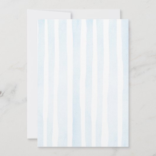 Baby Blauwe Waterverf Doop Kaart (Achterkant)