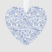 Baby Blauwe Waterverf NAAM GEBOORTEDATUM Sweet Hea Ornament (achterkant)