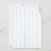 Baby Blauwe Waterverf Strepen Doop Uitnodiging (Achterkant)