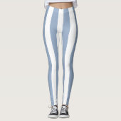 Baby Blauwe & Witte Streep Leggings (Voorkant)