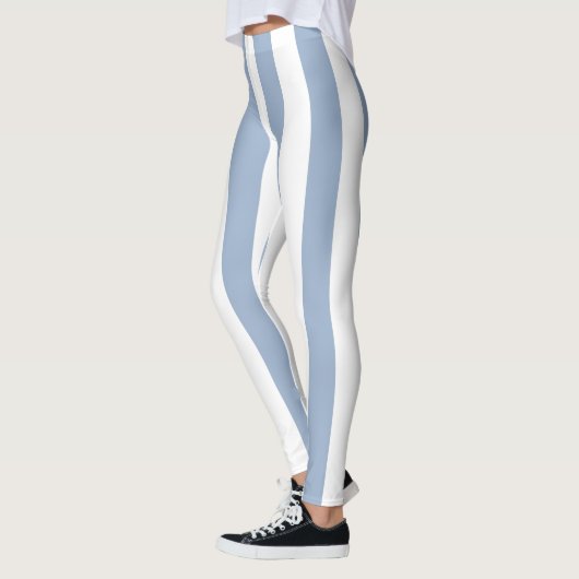 Baby Blauwe & Witte Streep Leggings (Links)