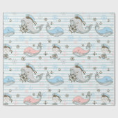 Baby Blauwe Zeiler Cadeaupapier (Vlak)
