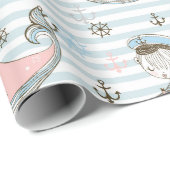 Baby Blauwe Zeiler Cadeaupapier (Rol Hoek)
