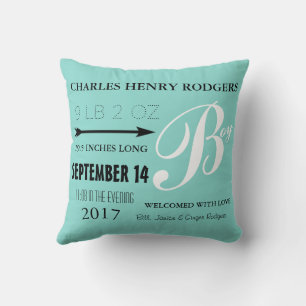 BABY Blauwgroen Blauw Geslacht Openbaar Jongen Roo Kussen