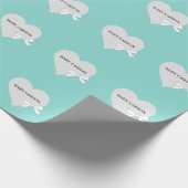 Baby Blauwgroen blauw-sprookjesschoenpartij op maa Cadeaupapier (Hoek)