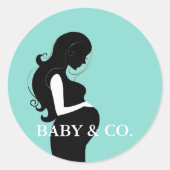 BABY Blauwgroen Blauw Tiara Party Sprinkle Shower Ronde Sticker (Voorkant)