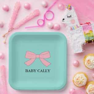 BABY Blauwgroen Blauwe Schoenpleister Papieren Bordje