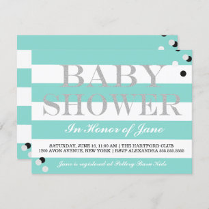 Baby Blauwgroen Blue Tiara Shower Sprinkle Party Kaart