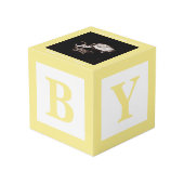 Baby Block Sonogram zwangerschapsaankondiging Foto Kubus (Achter hoekig)