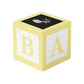 Baby Block Sonogram zwangerschapsaankondiging Foto Kubus (Voorkant hoekig)