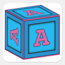 Baby Block Stickers - letter "A"