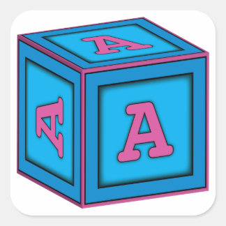 Baby Block Stickers - letter "A"