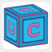 Baby Block Stickers - letter "C" (Voorkant)