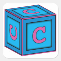 Baby Block Stickers - letter "C"
