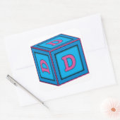 Baby Block Stickers - letter "D" (Envelop)