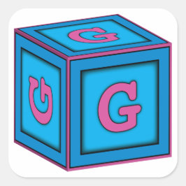 Baby Block Stickers - letter "G"