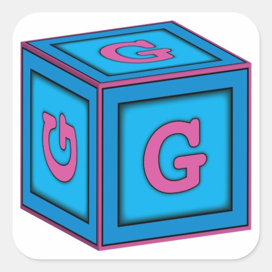 Baby Block Stickers - letter "G" (Voorkant)