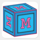 Baby Block Stickers - letter "M" (Voorkant)
