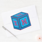 Baby Block Stickers - letter "M" (Envelop)