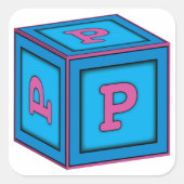 Baby Block Stickers - letter "P" (Voorkant)