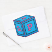 Baby Block Stickers - letter "P" (Envelop)