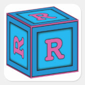 Baby Block Stickers - letter "R" (Voorkant)
