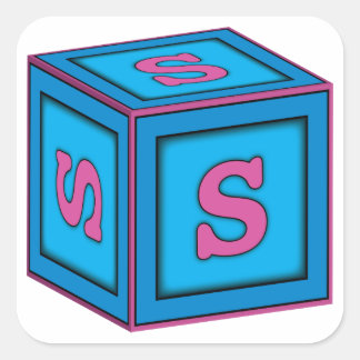 Baby Block Stickers - letter "S"