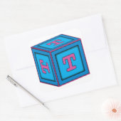 Baby Block Stickers - letter "T" (Envelop)