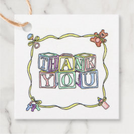 Baby Blocks Baby shower Dank u Bedankjes Labels