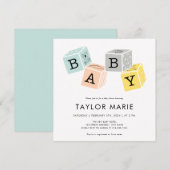 Baby Blocks | Baby shower genderneutraal Kaart (Voorkant / Achterkant)
