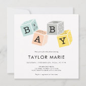 Baby Blocks | Baby shower genderneutraal Kaart (Voorkant)