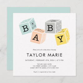 Baby Blocks | Baby shower genderneutraal Kaart