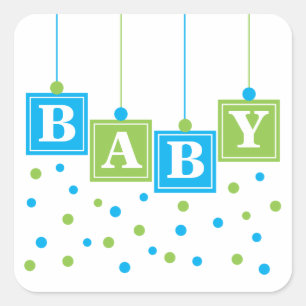 BABY Blocks Blauw Groen Jongen Sticker