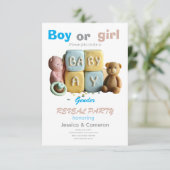 Baby Blocks Gender Reveal Kaart (Staand voorkant)