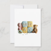 Baby Blocks Gender Reveal Kaart (Achterkant)