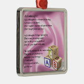 Baby Blocks goddochters gedicht Metalen Ornament (Rechts)