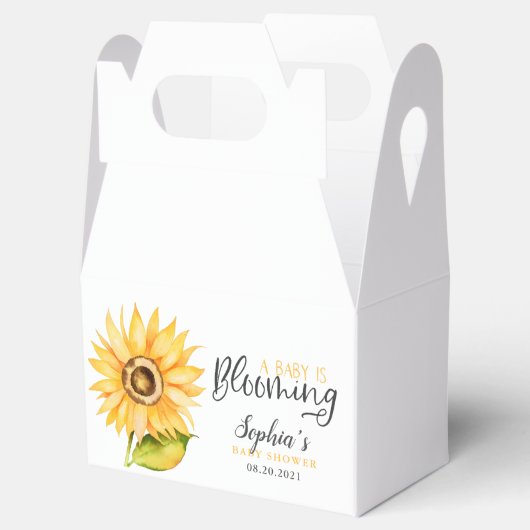 Baby bloeit zonnebloemputs bedankdoosjes (Geopend)