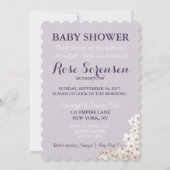 BABY bloemen & Lattice Celebrder Lavender Party Kaart (Achterkant)