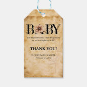 Baby- bloemmonogram Baby shower Cadeaulabel (Voorkant)