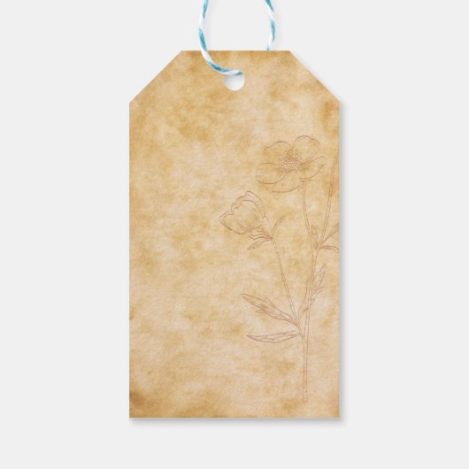 Baby- bloemmonogram Baby shower Cadeaulabel (Achterkant)